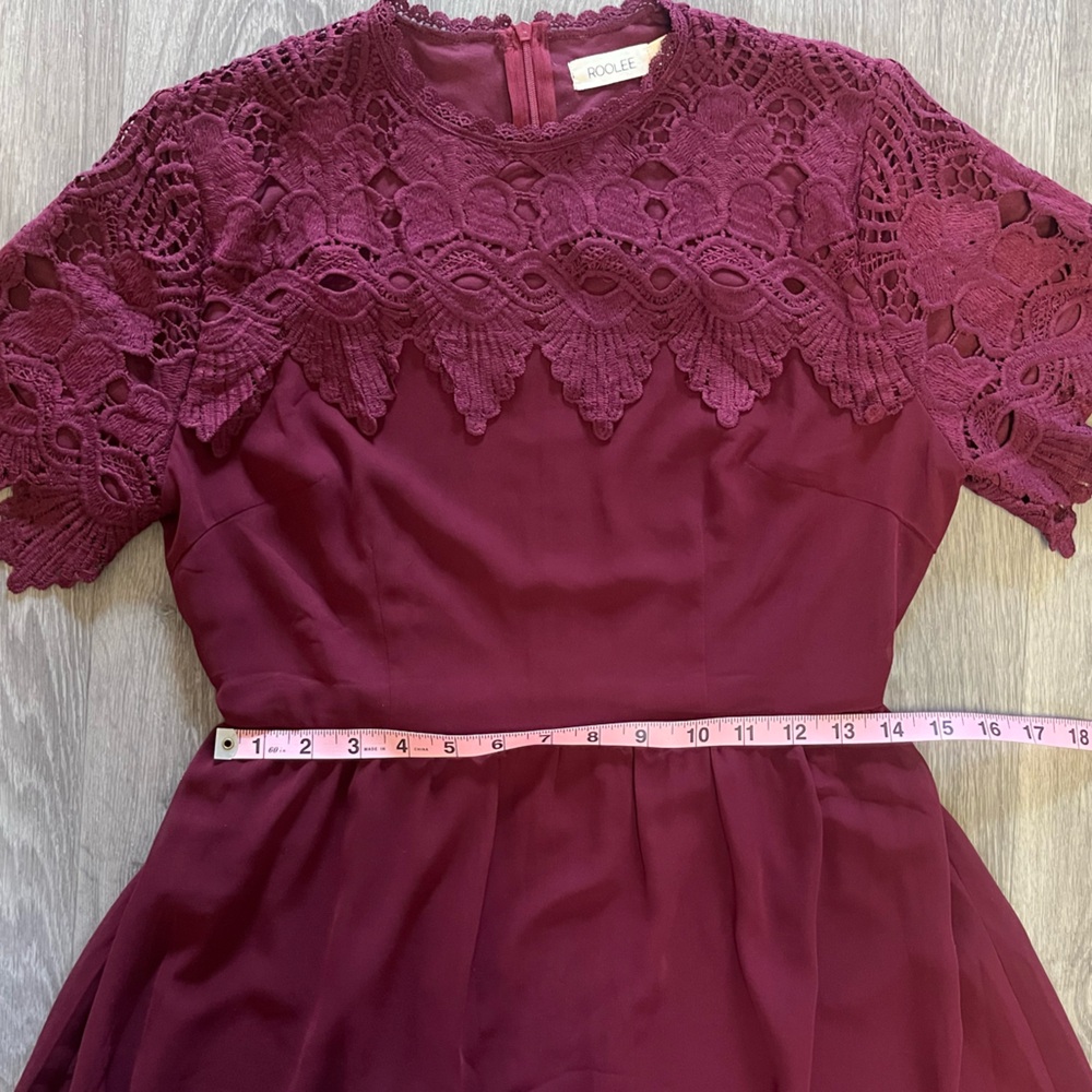 Roolee Fiona Dress Modest Lace Maxi Dress Red Size S - Picture 3 of 10